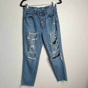 We The Free High Waisted Distressed Jeans Waist 27